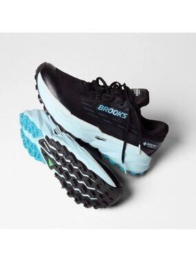 W8.5 M7 Brooks Cascadia 19 GTX Black/Ebony/Blue Trail Running Shoes 1204451B010